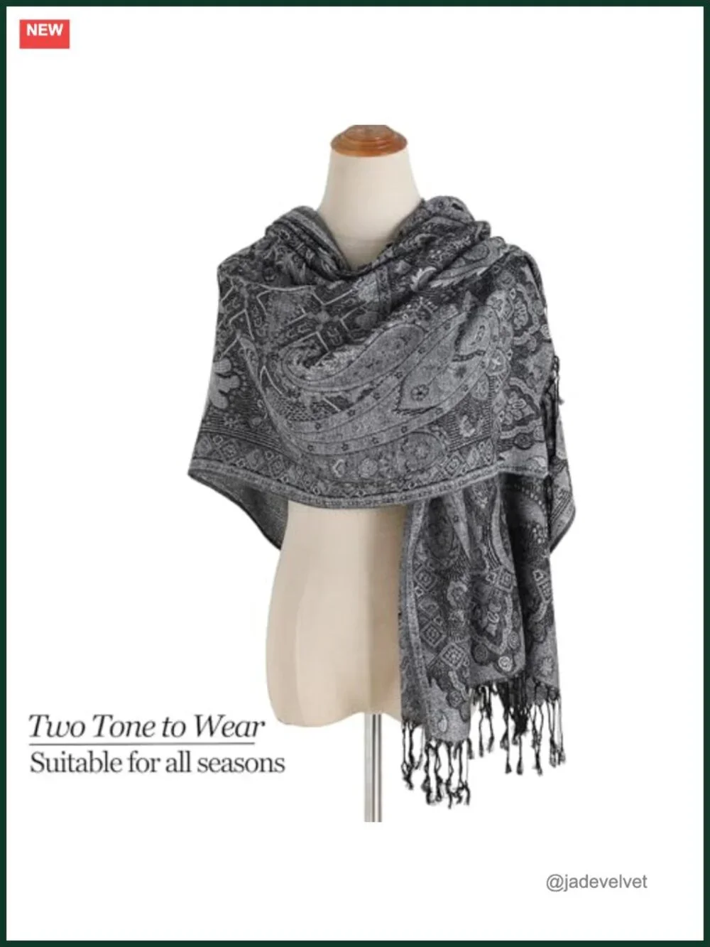 Soft Silky Paisley Pashmina Shawl Wrap - Unisex Travel Scarf